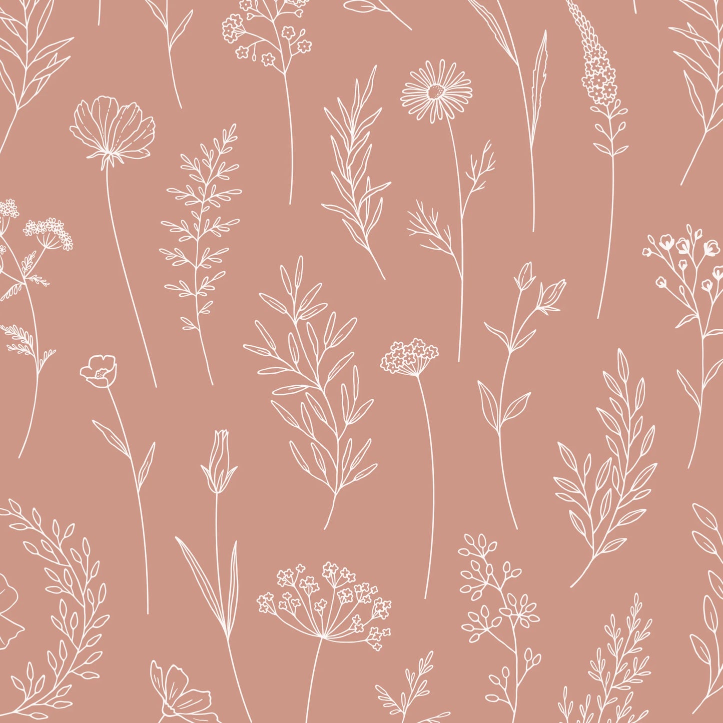 Terracotta Botany Peel and Stick Wallpaper