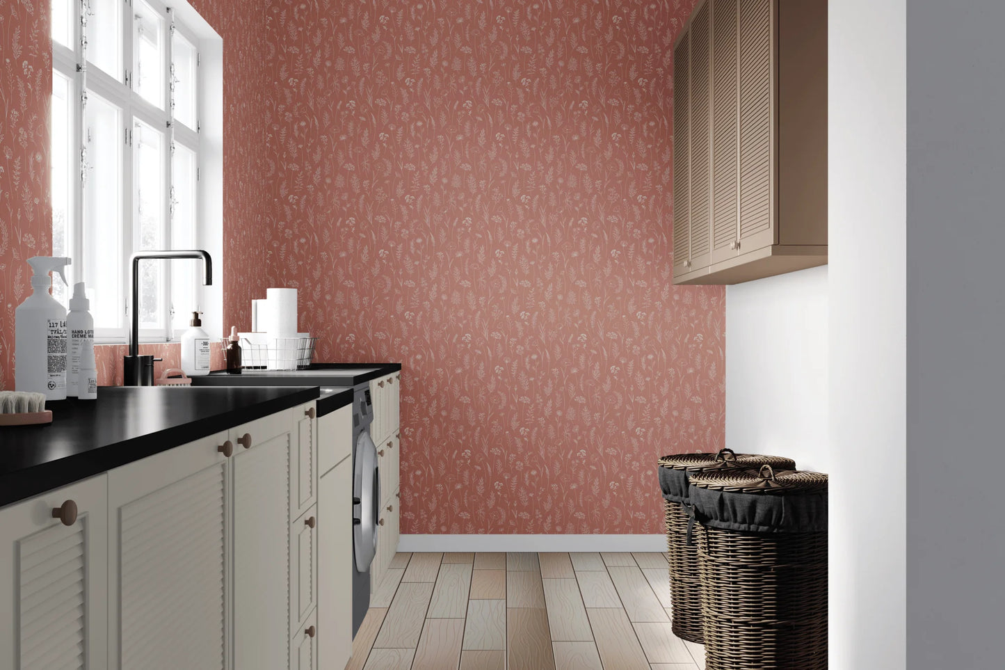 Terracotta Botany Peel and Stick Wallpaper