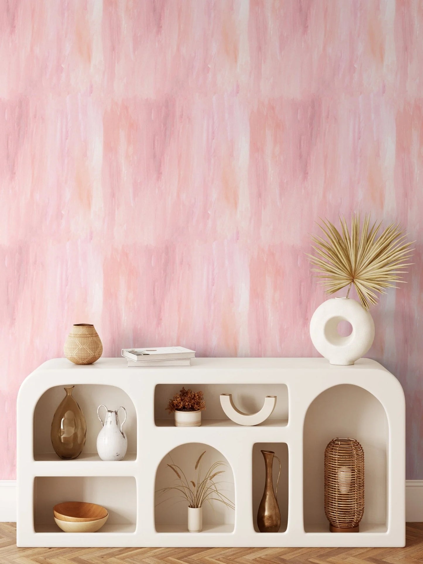 Pink Wallpaper, Pink Watercolor Limewash