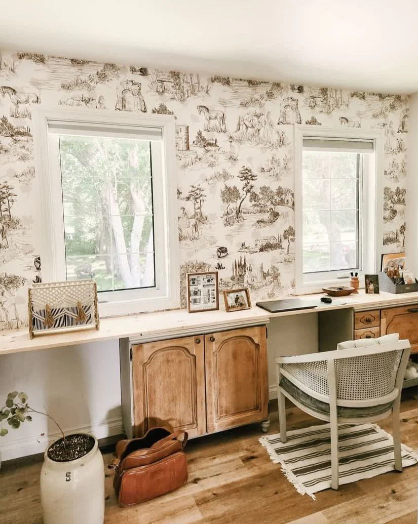 Toile de Jouy Peel and Stick Wallpaper