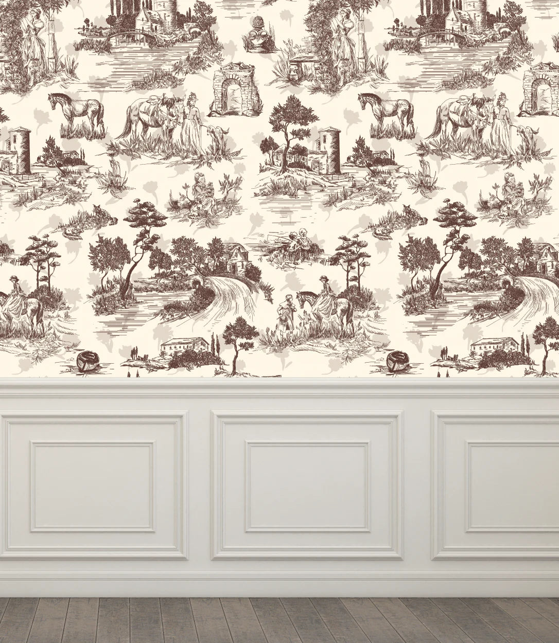 Toile de Jouy Peel and Stick Wallpaper