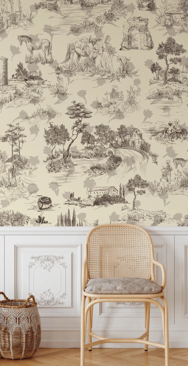 Toile de Jouy Peel and Stick Wallpaper