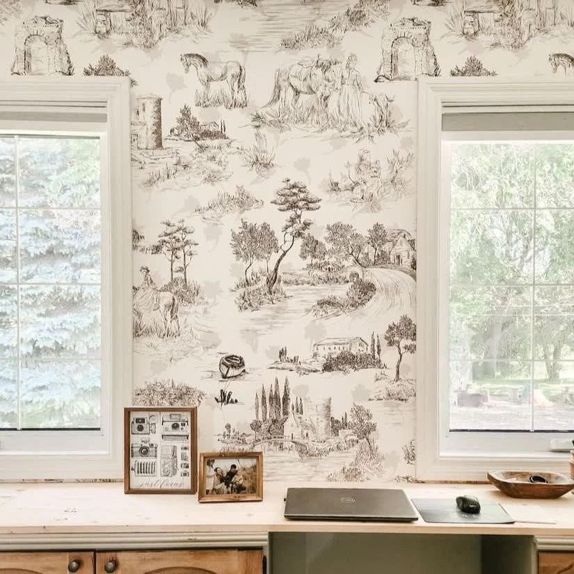 Toile de Jouy Peel and Stick Wallpaper