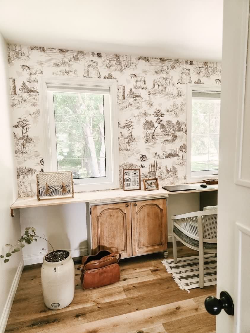 Toile de Jouy Peel and Stick Wallpaper