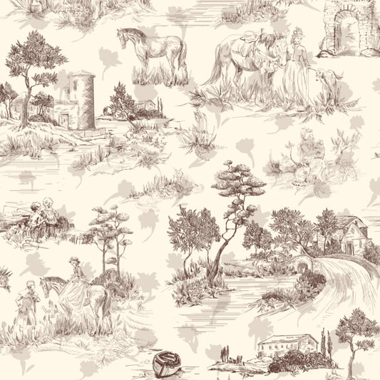 Toile de Jouy Peel and Stick Wallpaper