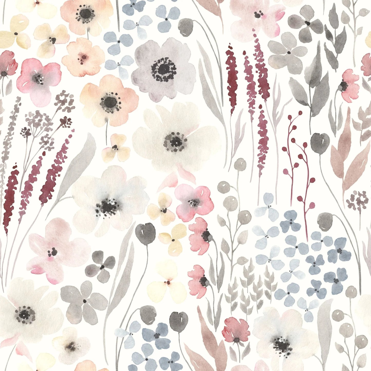 Vintage Anemones Removable Wallpaper (peel and stick)