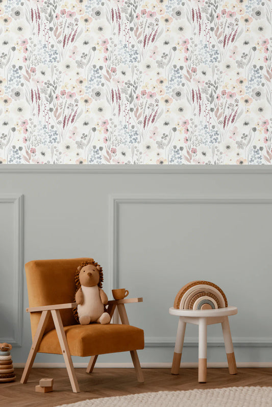 Vintage Anemones Removable Wallpaper (peel and stick)