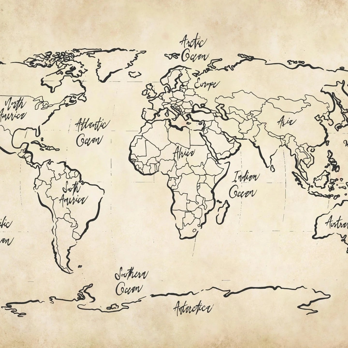 Voyager World Map Decal