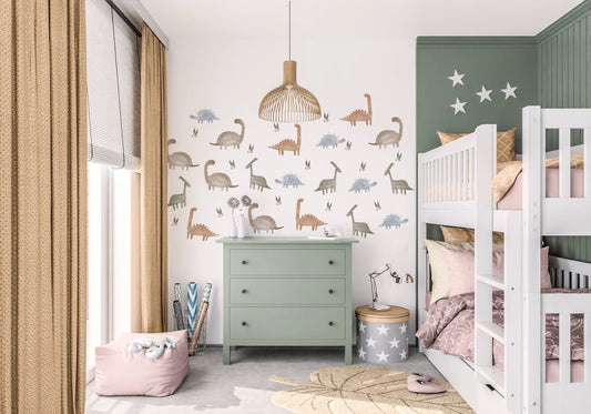 Watercolor Dinosaur Wall Stickers