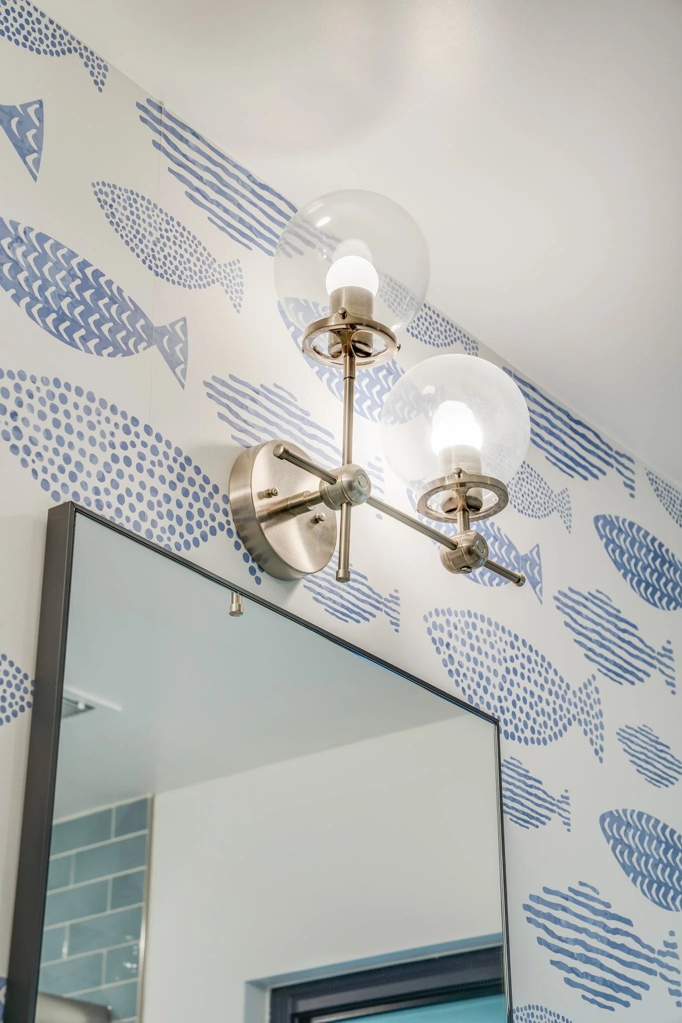 Watercolor Fish Peel and Stick Wallpaper - Blue