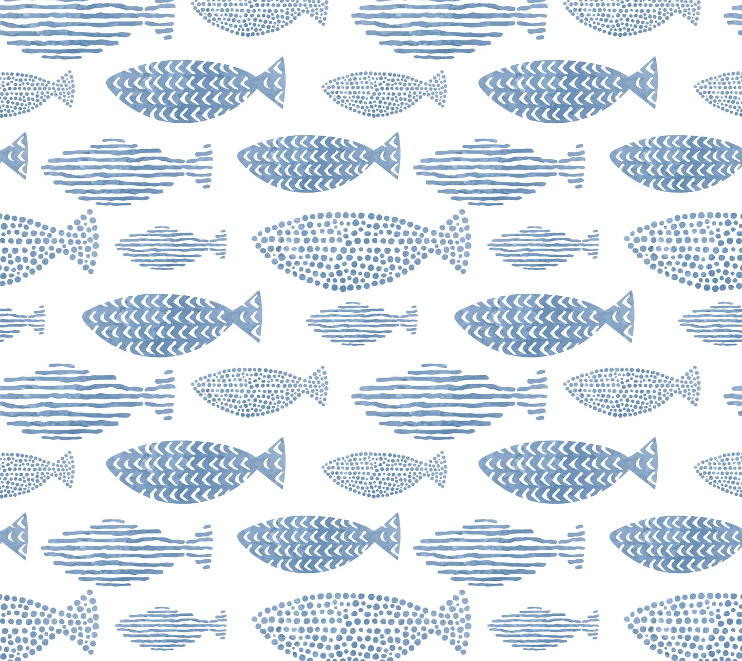 Watercolor Fish Peel and Stick Wallpaper - Blue