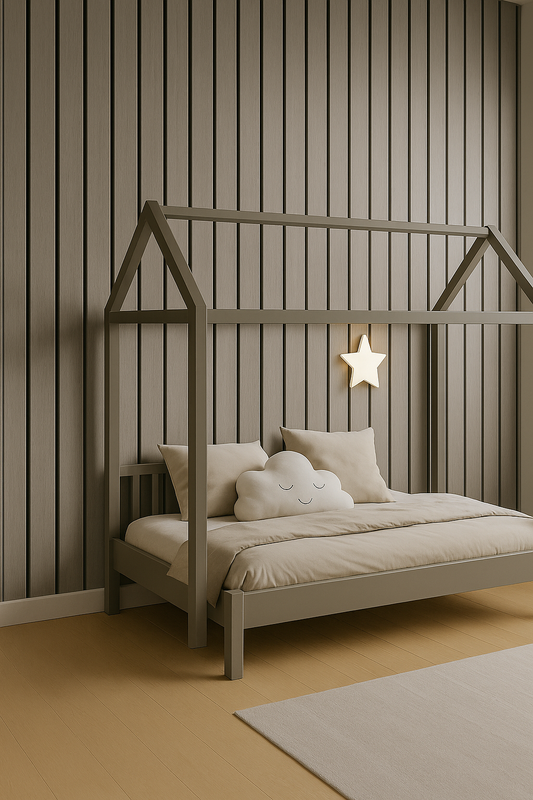 Slatted Wood Wallpaper for Kids' Rooms