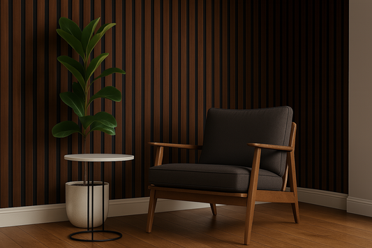 Sophisticated Reading Nook with Dark Wood Accents