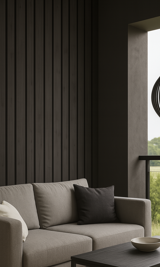 Vertical Woodgrain Wall for Indoor-Outdoor Harmony