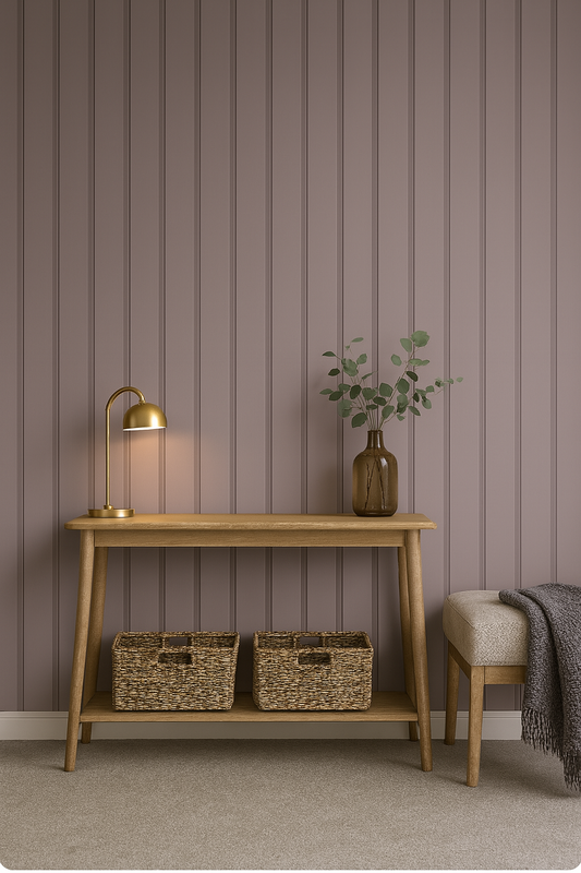Soft Mauve Vertical Panel Wallpaper