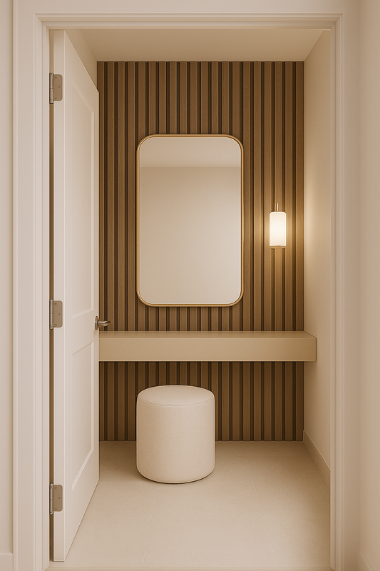 Warm Elegance in a Modern Vanity Nook