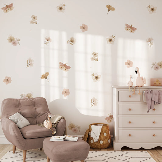 Boho Butterfly Wall Stickers (Peel and Stick Decals)