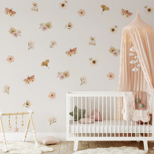 Boho Butterfly Wall Stickers (Peel and Stick Decals)