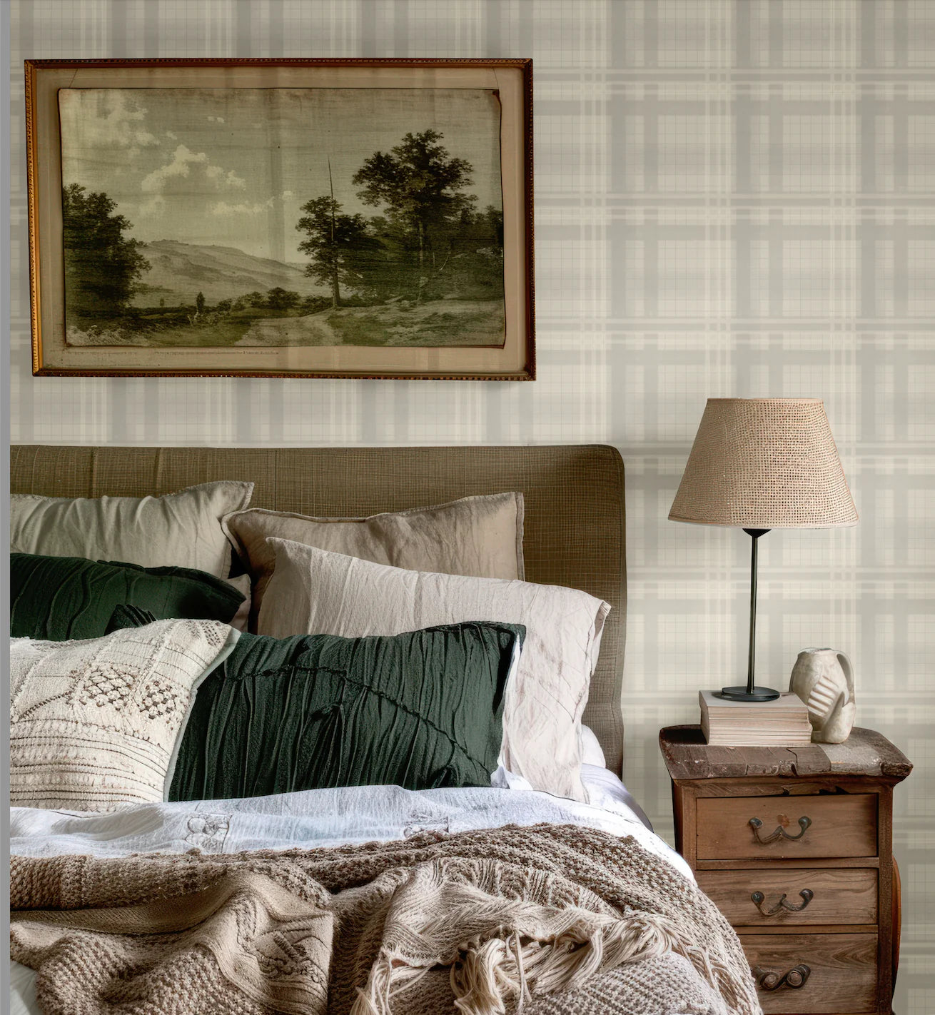 Cream Tartan Wallpaper