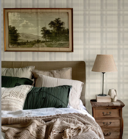 Cream Tartan Wallpaper