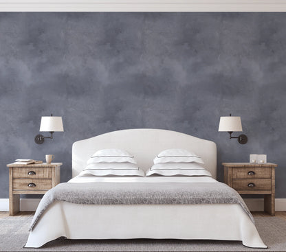 Antique Blue Limewash Wallpaper
