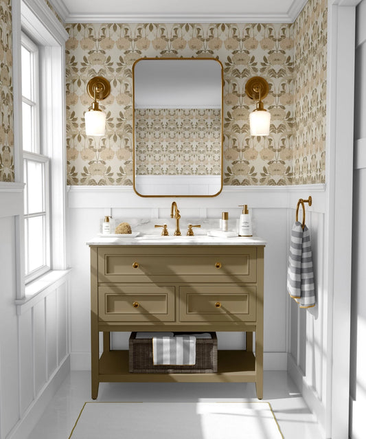 Beige Fabric Look Peel and Stick Wallpaper