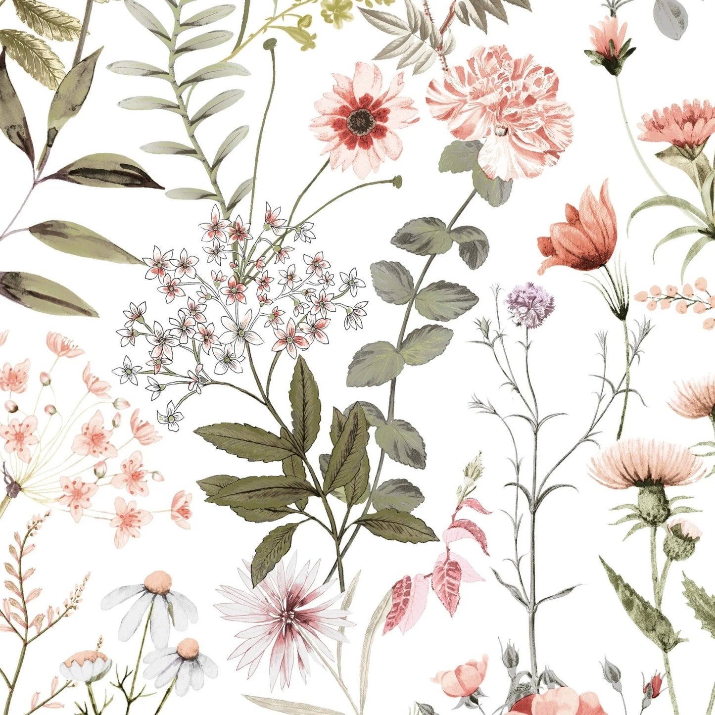 Big Floral Removable Peel and Stick Wallpaper