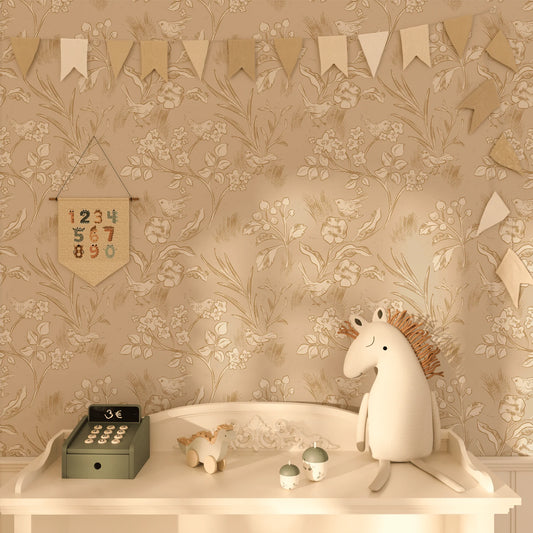 Birds And Blossoms Peel and Stick Wallpaper