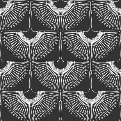 Black Swan Removable Peel and Stick Wallpaper (Crane)