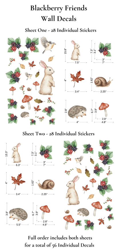 Blackberry Friends Wall Stickers (Peel and Stick Decals)