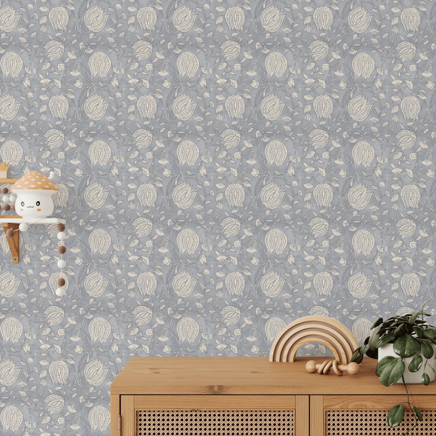 Blue Lotus Peel and Stick Wallpaper