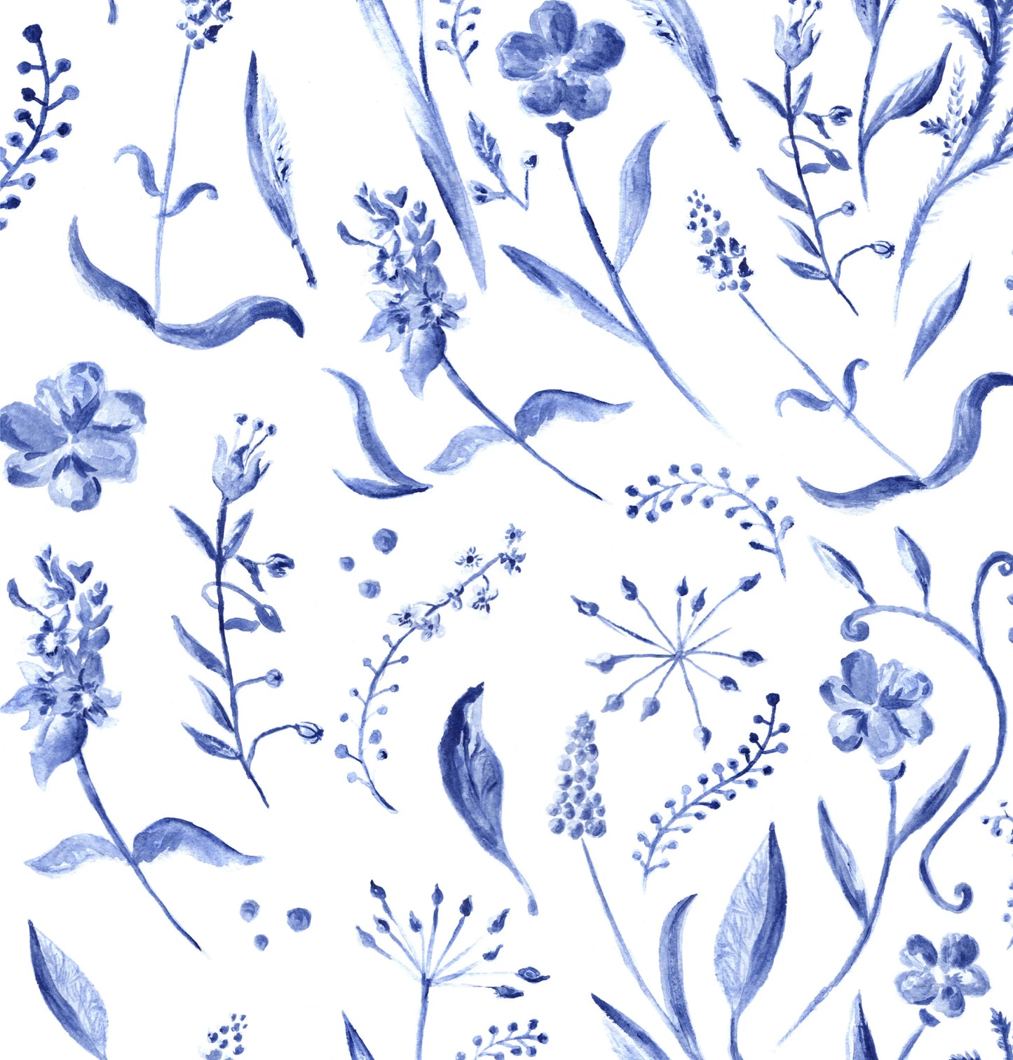 Vintage Bluebell Peel and Stick Wallpaper