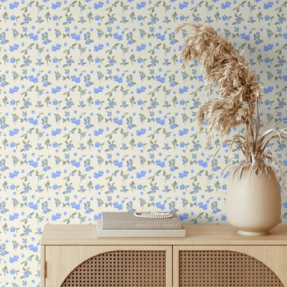 Blueberry Fields Wallpaper, Peel and Stick or Traditional