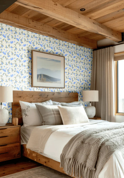 Blueberry Fields Wallpaper, Peel and Stick or Traditional