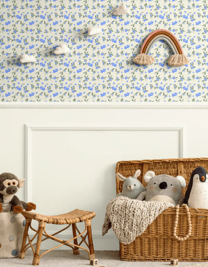 Blueberry Fields Wallpaper, Peel and Stick or Traditional