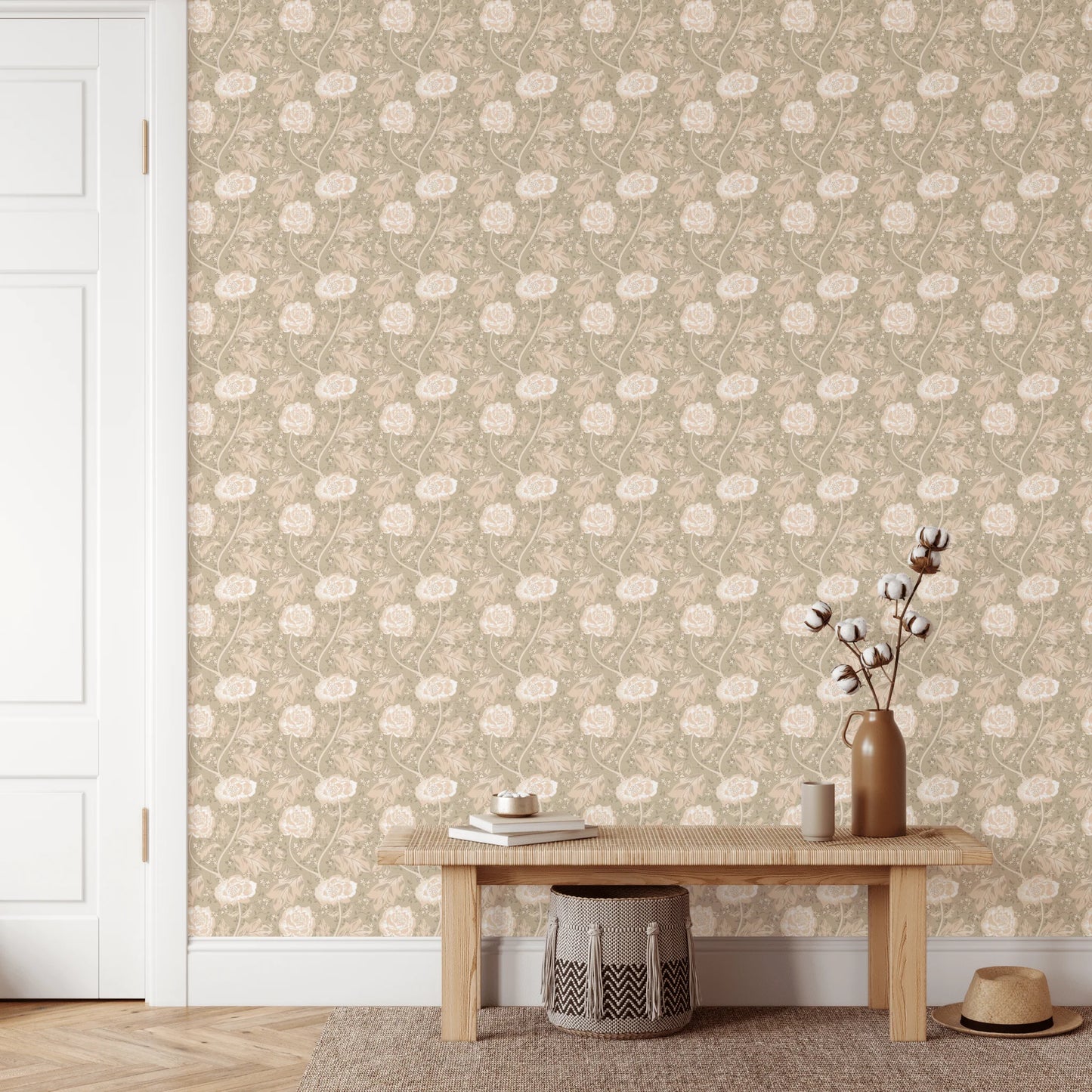 Blush Bouquet Peel and Stick Wallpaper (Self-Adhesive)