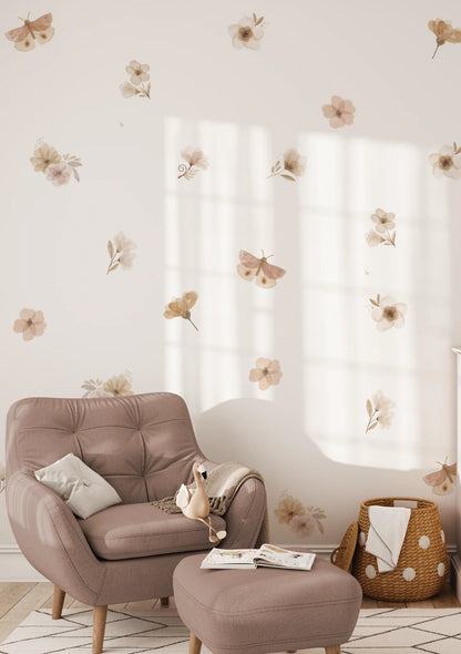 Boho Butterfly Wall Stickers (Peel and Stick Decals)