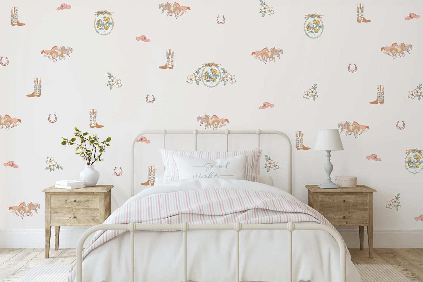 Boots and Blooms Wall Stickers (Peel and Stick Decals)