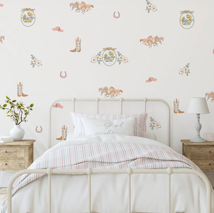 Boots and Blooms Wall Stickers (Peel and Stick Decals)
