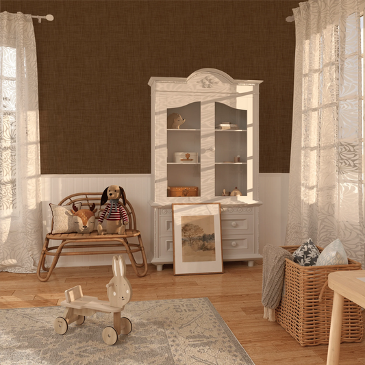 Brown Grasscloth Peel and Stick Wallpaper (Faux)
