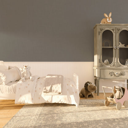 Charcoal Grey Grasscloth Peel and Stick Wallpaper (Faux)