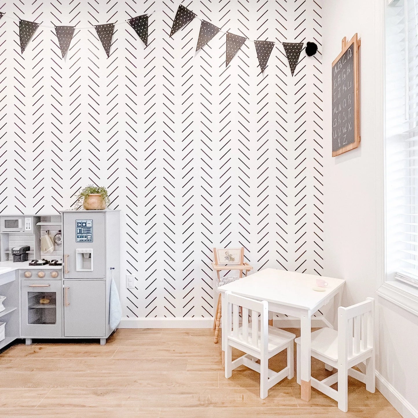 Chevron Herringbone Peel and Stick Wallpaper
