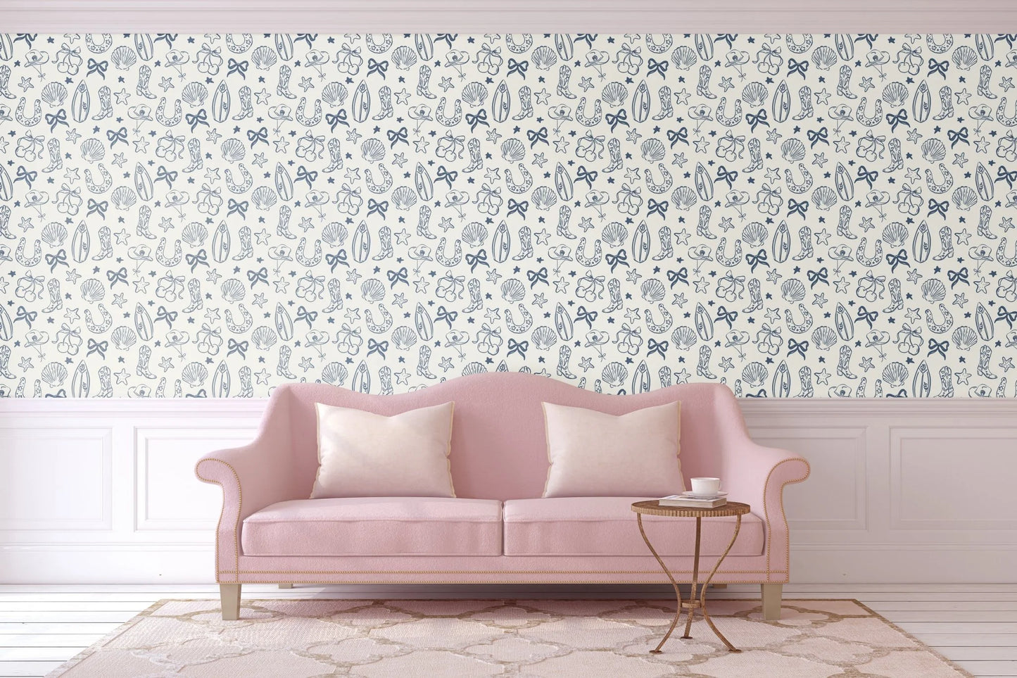 Coastal Cowgirl Peel and Stick Wallpaper (Blue)