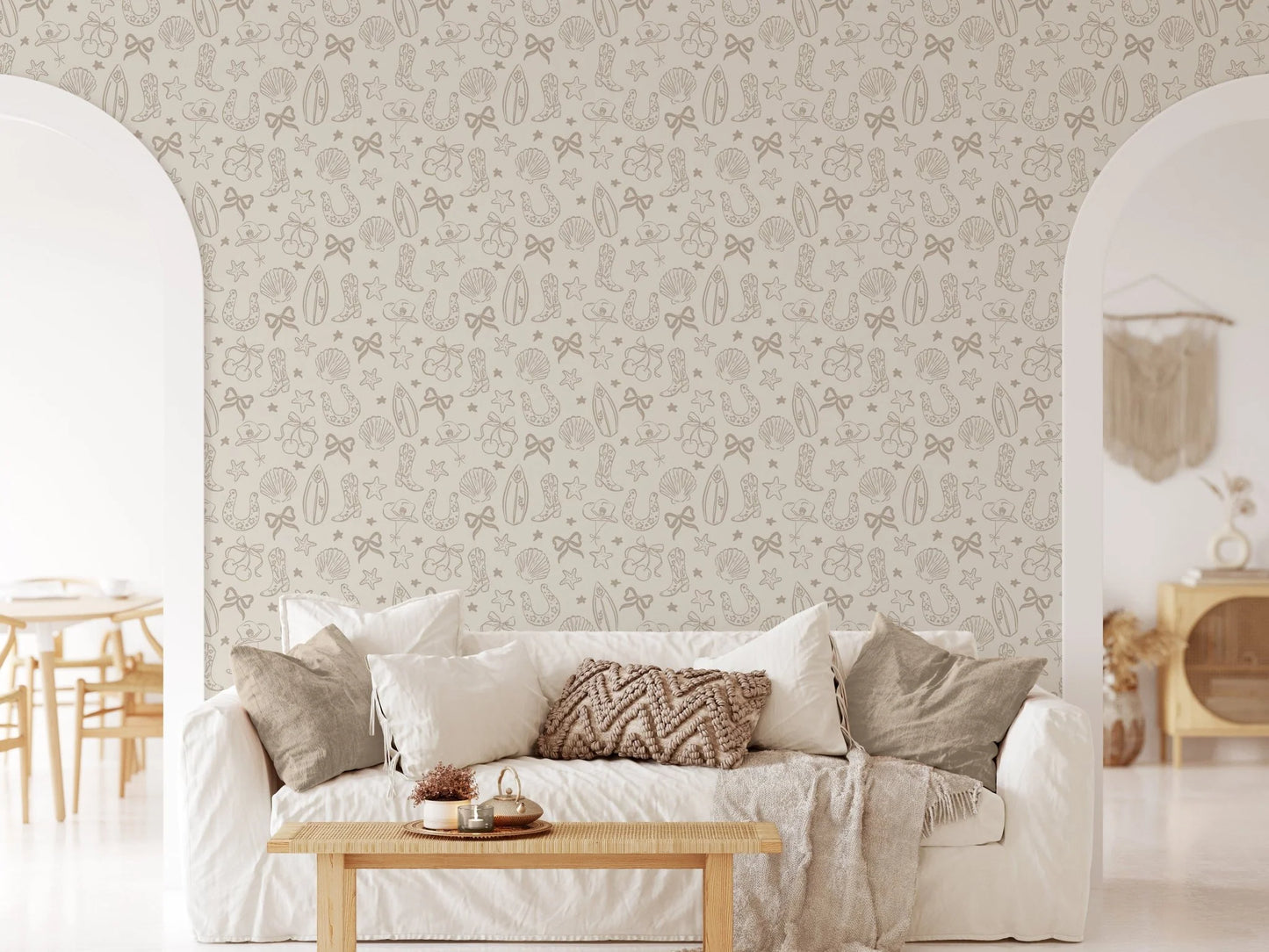 Coastal Cowgirl Peel and Stick Wallpaper (Neutral Brown)
