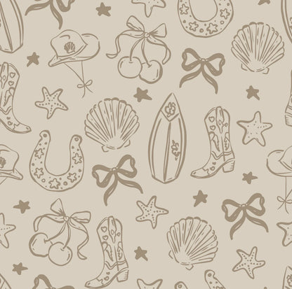 Coastal Cowgirl Peel and Stick Wallpaper (Neutral Brown)