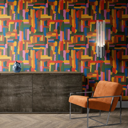 Colorful Midcentury Wallpaper For Walls (Easy Hang)