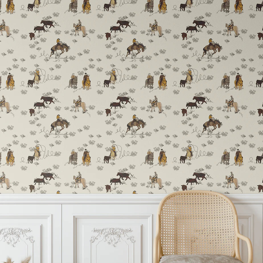 Cowboy Peel and Stick Wallpaper (Western Wallpaper)