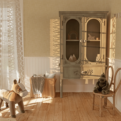 Cream Linen Grasscloth Peel and Stick Wallpaper (Faux)