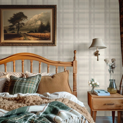 Cream Tartan Wallpaper