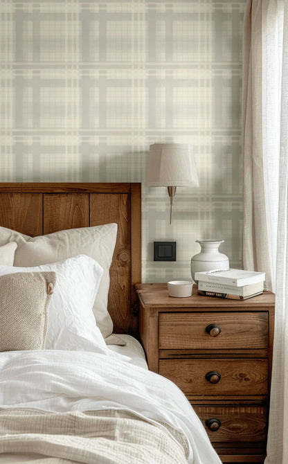Cream Tartan Wallpaper